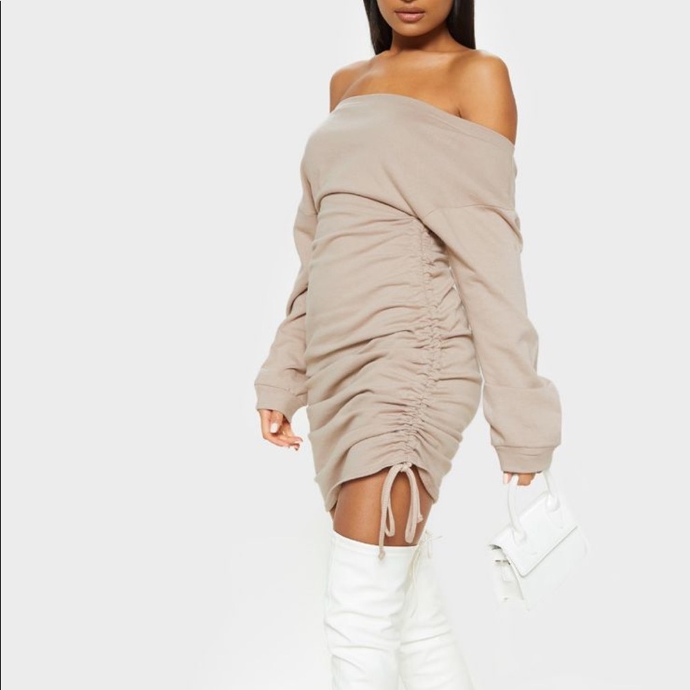Ruched Sweater Dress